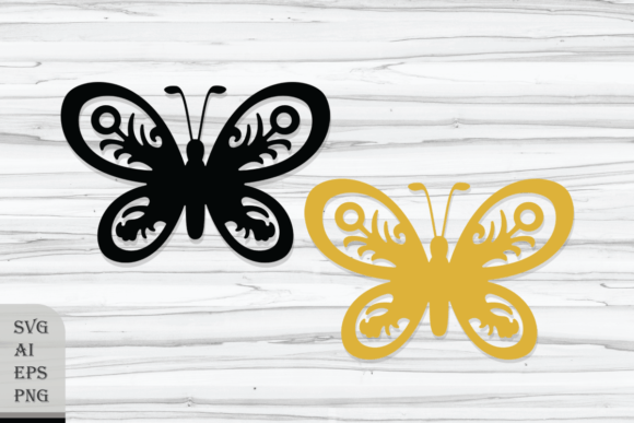 Abstract Floral Butterfly Silhouette Review