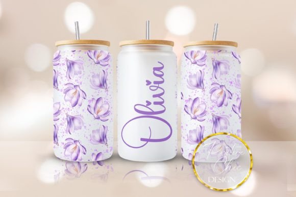Custom Name Floral Spring Libbey Can PNG Review