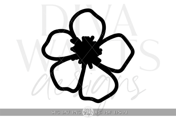 Five Petal Silhouette Flower Design SVG Review