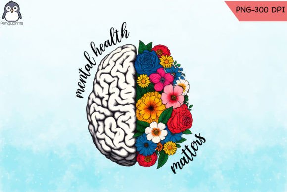Floral Brain Mental Health PNG: A Designer's Stitch Test