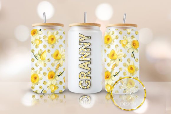 Floral Granny 16oz Glass Can Wrap PNG Review