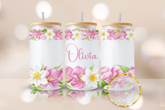 Floral Libbey Glass Wrap PNG UVDTF 16 Oz Review