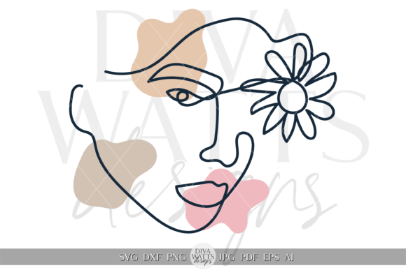 Flower Face Abstract Line SVG Review
