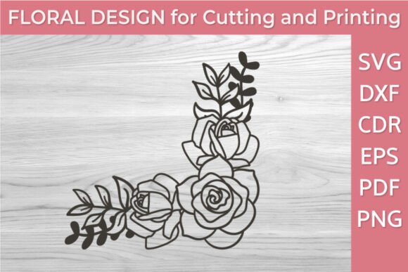 Hand-Drawn Rose Corner SVG Illustration Review