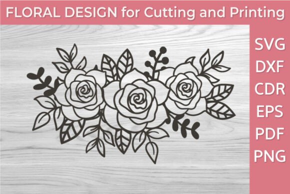 Hand-Drawn Rose Garland Design SVG Review