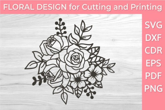 Intricate Rose Bouquet SVG Design PNG Review