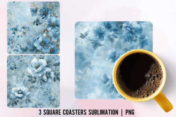 Legant Dusty Blue Floral Square Coaster Review