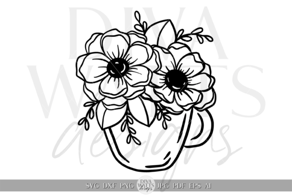 Minimalist Flowers in Teacup Design SVG Review