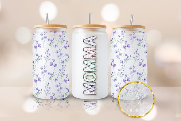 Momma Libbey Can Wrap Floral UVDTF PNG