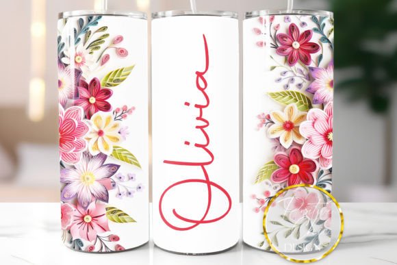 Name Tumbler Wrap PNG Floral Sublimation Review